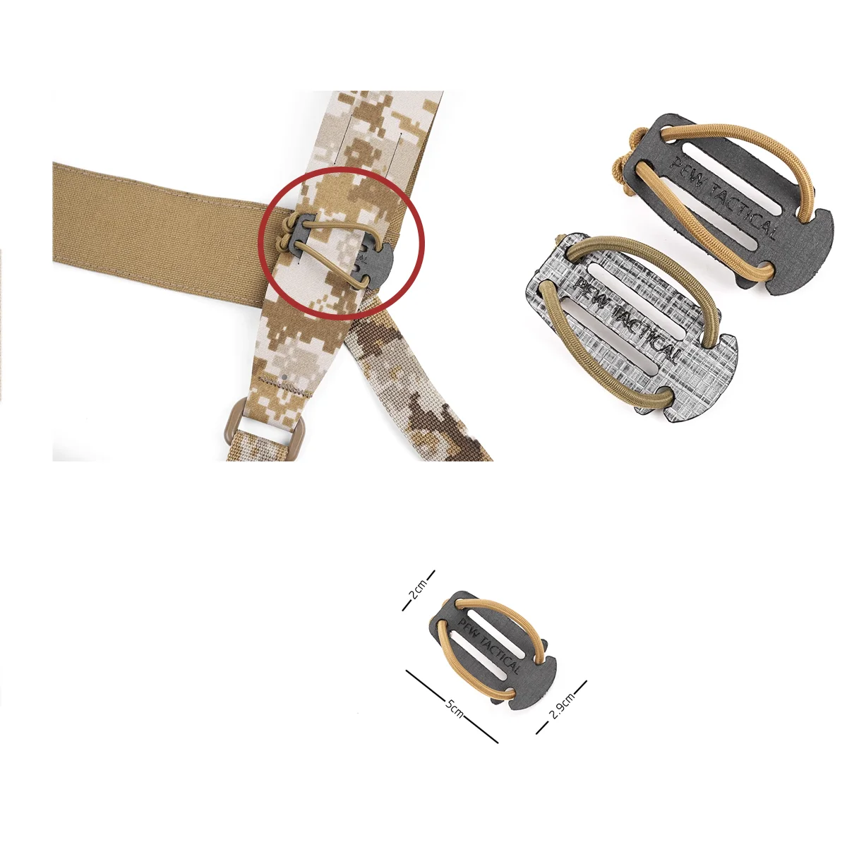 Chaleco táctico de caza, interfono, Clip de fijación PTT, cuerda de fijación de cinta de 1 pulgada