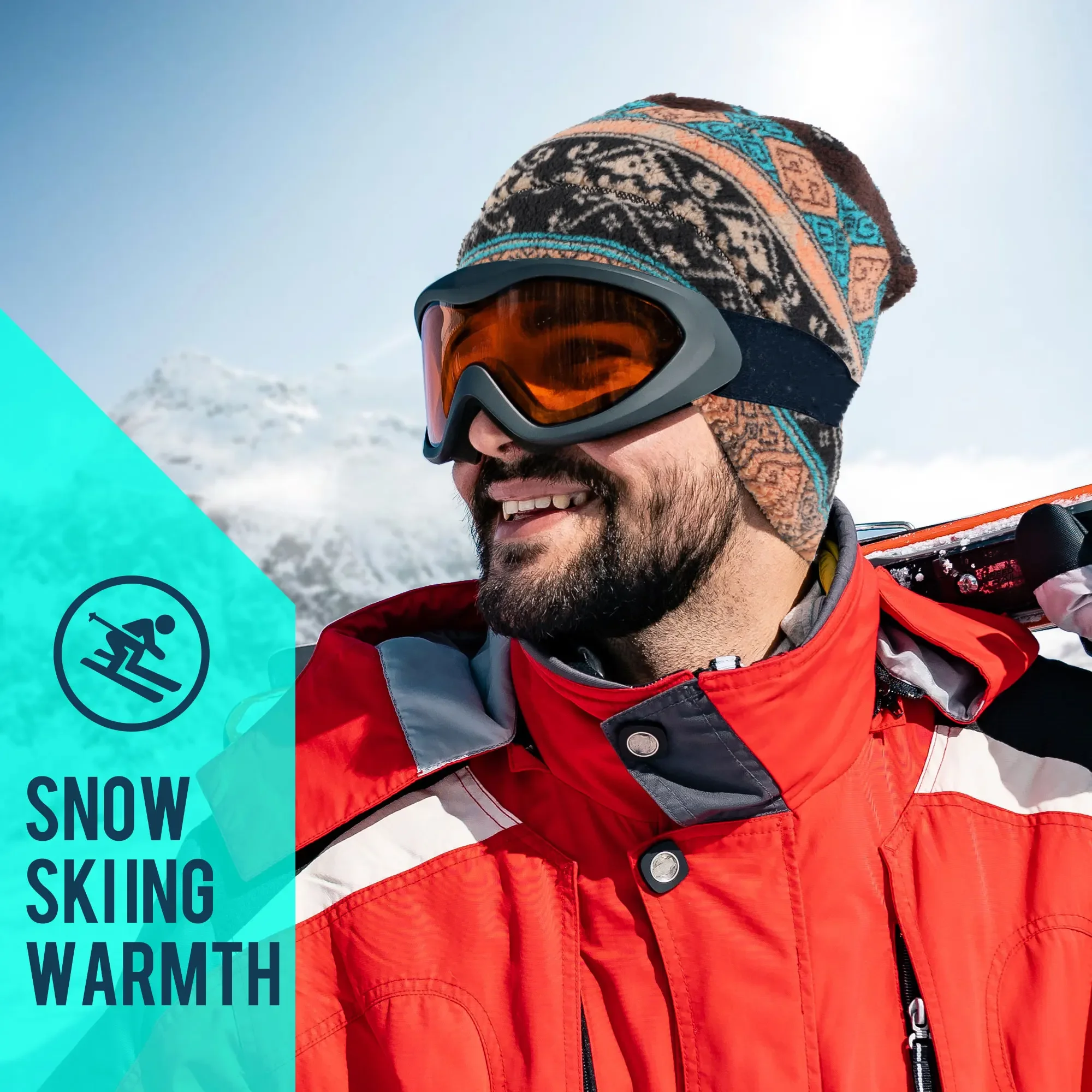 Gorro térmico de felpa cortaviento para correr, esquí y senderismo - imagen 3
