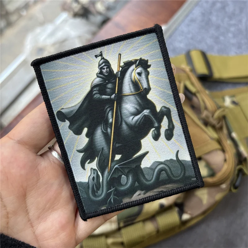 Parche estampado táctico "Saint George", insignia de moral para ropa, parches militares con gancho, pegatinas para mochila - imagen 5