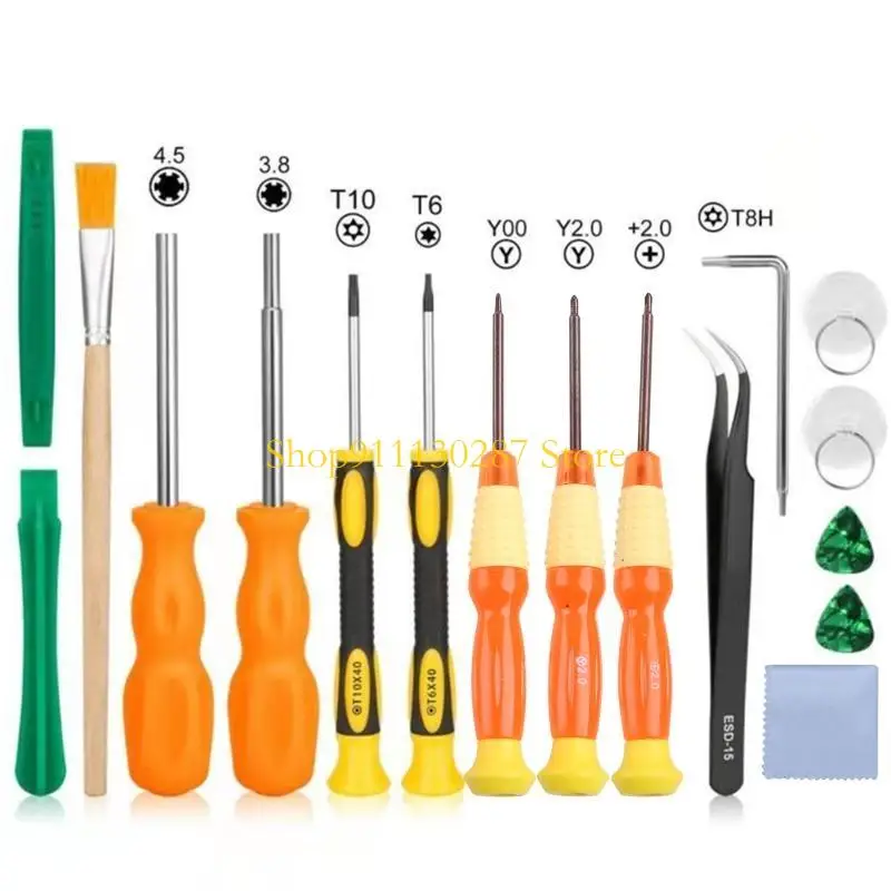 Juego destornilladores J1HC Triwing, herramientas reparación videojuegos profesional 17 en 1 para punta - imagen 5