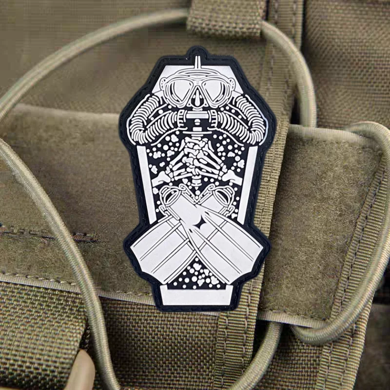 Parche de PVC 3D de Frogman para ropa, parches de gancho y bucle, brazalete del ejército militar, insignia de moral, bolsa táctica, accesorios, pegatinas DIY - imagen 5