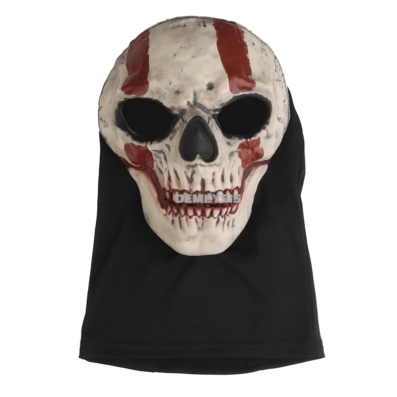 Máscara de casco de tiro táctico para exteriores, máscara facial completa elástica transpirable para hombres y mujeres, máscara facial de calavera para Cosplay de Halloween - imagen 4