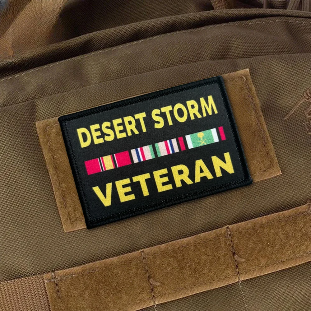 Parche táctico de tormenta del desierto, parches divertidos de gancho y bucle, insignia de moral militar, brazalete del ejército, pegatinas para mochila - imagen 2