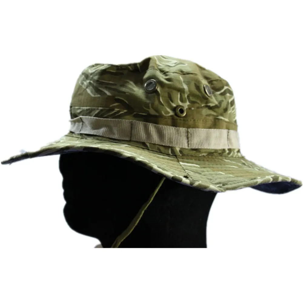Sombrero de ala redonda para hombre, sombrero de Sol de camuflaje Tiger Spot
