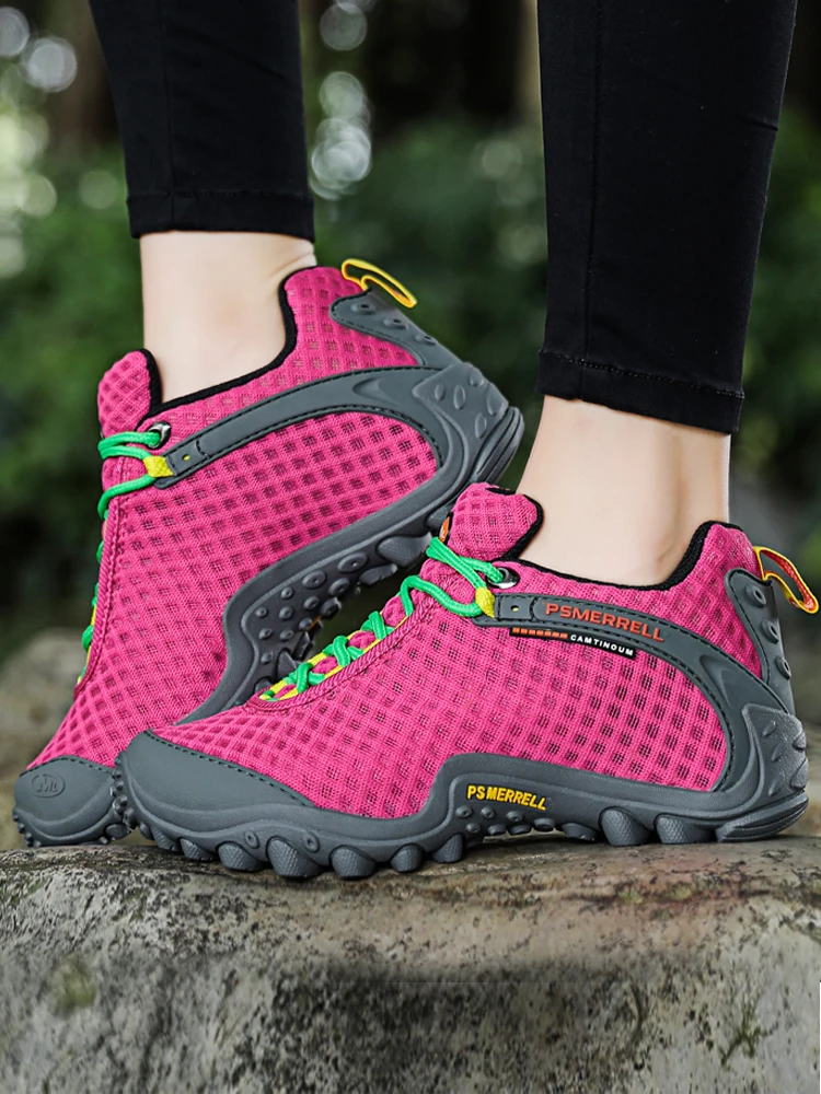 XIANG GUAN-zapatos de senderismo de montaña para hombre, botas de caza, zapatillas deportivas para exteriores, zapatos informales para caminar, zapatos de Trekking de malla - imagen 4