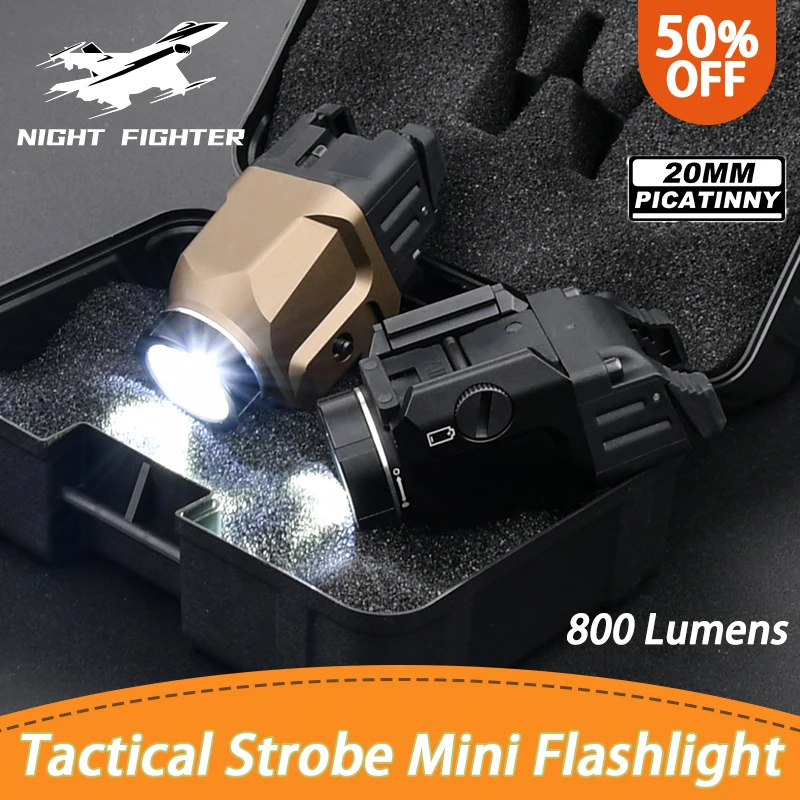 Linterna táctica de Metal colgante TL 800 lúmenes luz estroboscópica blanca ajuste 20MM Rail caza pistola luz Airsoft Accesorios