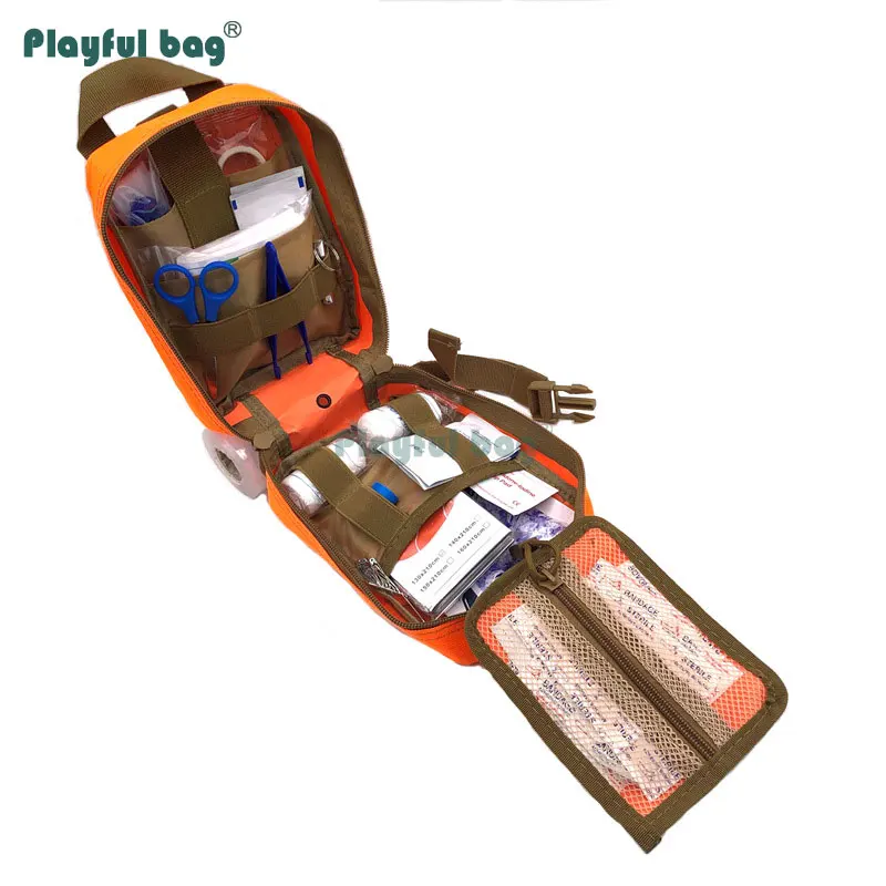 Kit de primeros auxilios de 19 piezas, bolsa médica táctica MOLLE, bolsa de emergencia, torniquete, viaje, Camping, caza, Kits de supervivencia, AVA188 - imagen 2