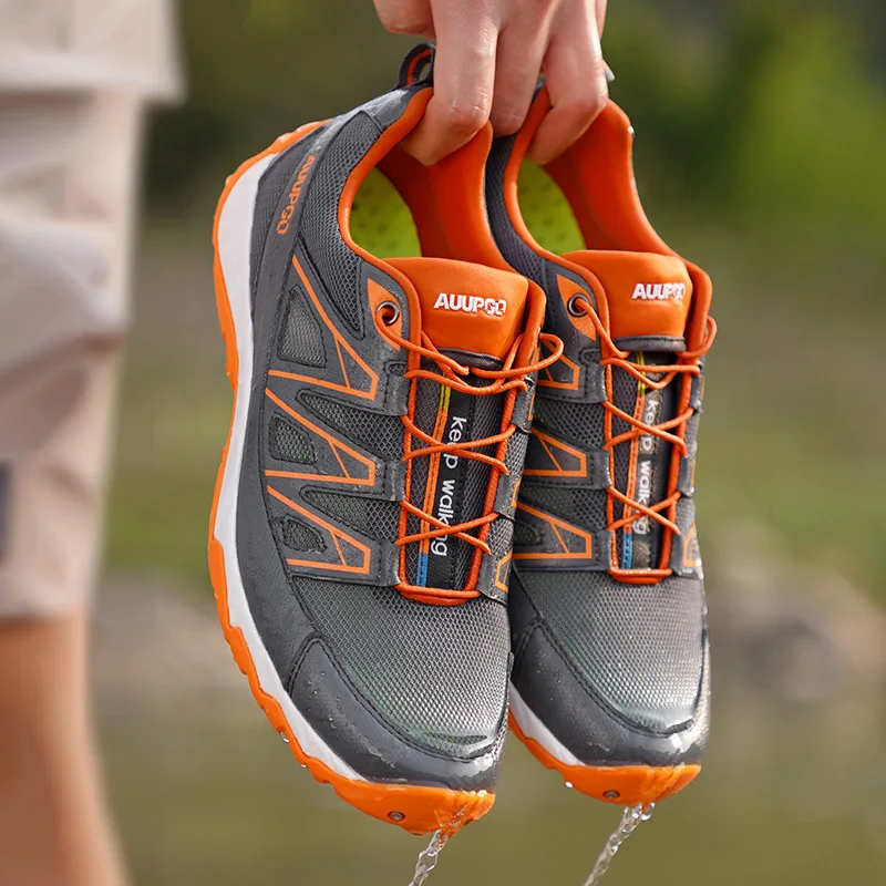 AUUPGO-zapatos de senderismo transpirables para hombre, zapatillas de agua de secado rápido para caminar y pescar - imagen 5