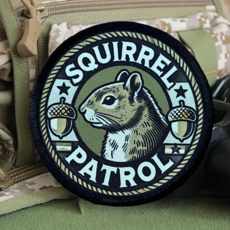 Parche con estampado de patrulla de ardilla secreta, equipo Airsoft, gancho y bucle, insignia de moral, mochila, sombrero, accesorios decorativos, pegatinas - imagen 2