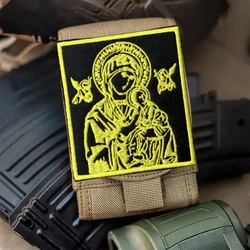 Parche de la Virgen María, moral táctica, apliques personalizados, pegatina para mochila del ejército militar, parches de gancho y bucle bordados para ropa