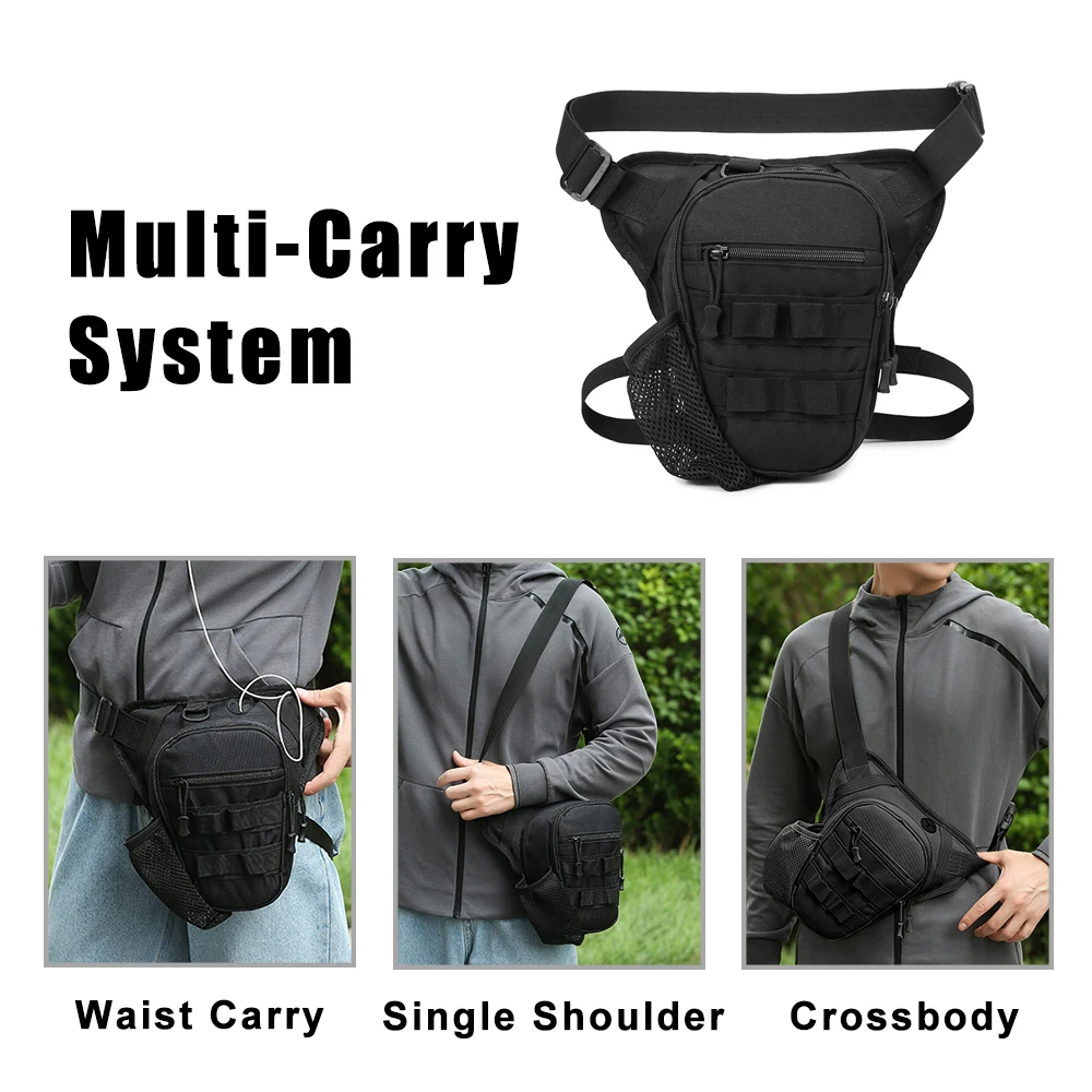 Bolsa táctica para pierna, bolsa de caza para deportes al aire libre, riñonera impermeable de nailon, paquete de pierna para paseo, bolsa EDC, bolsa de utilidad para senderismo y muslo - imagen 5