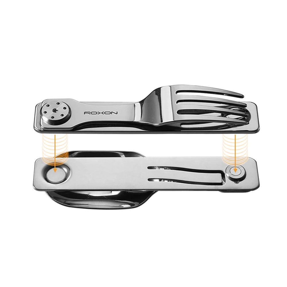 Vajilla plegable multiusos para exteriores, equipo portátil de acero inoxidable para acampar, serie Spork Spoon - imagen 4