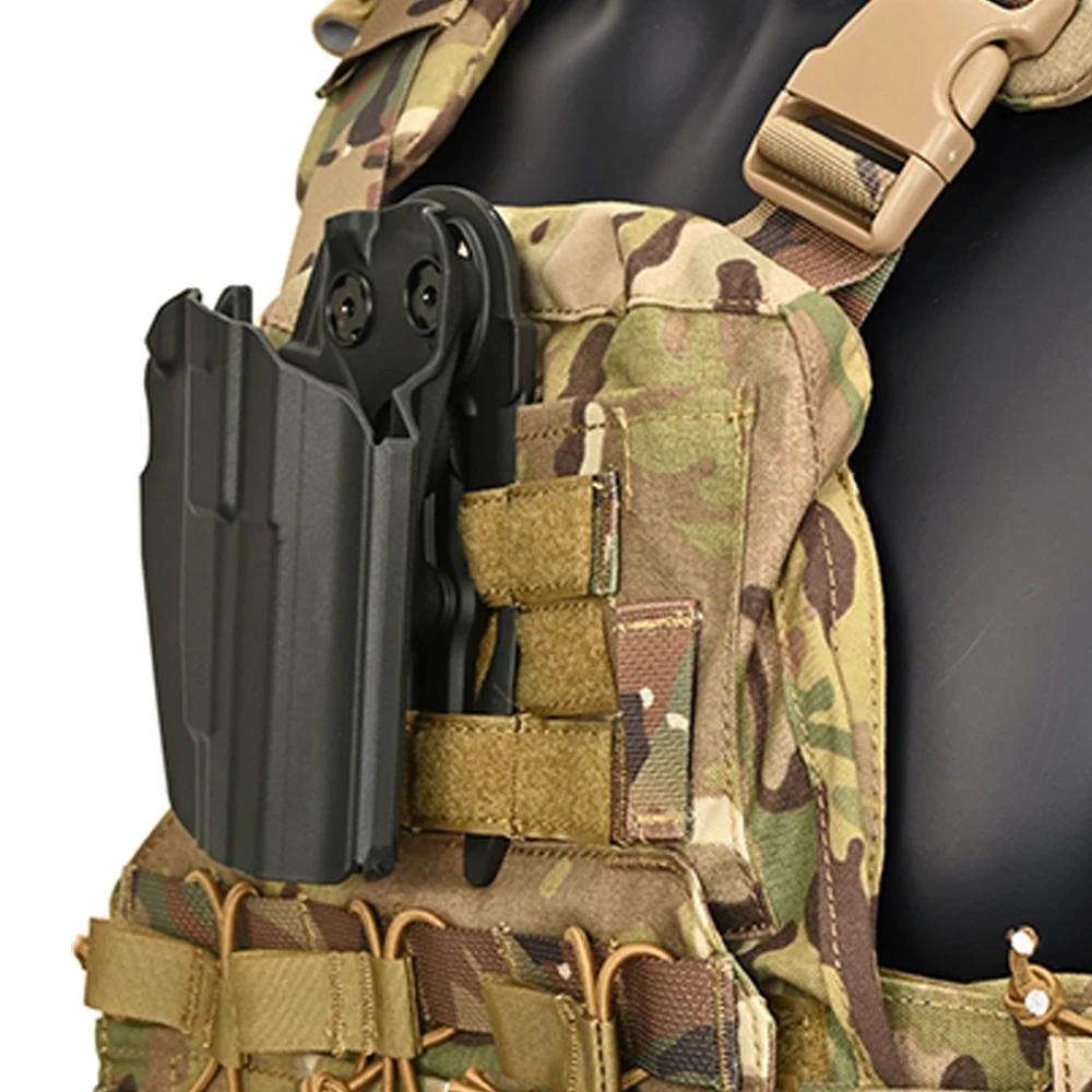 Tactifans-sistema de bloqueo Molle, funda con horquilla MLS, 15 ángulos ajustables, placa de liberación rápida Airsoft CS, accesorios de caza - imagen 5
