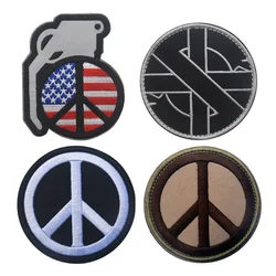 Parche táctico bordado velcro símbolo paz