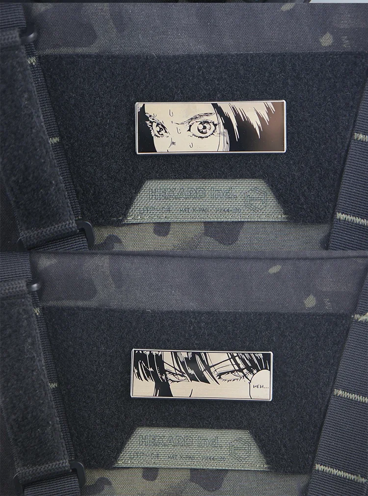 Parches de Metal con ojos de dibujos animados, cierre de gancho y bucle en la mochila, insignia de moral, decoración para ropa, pegatinas de reparación de bolsas - imagen 4