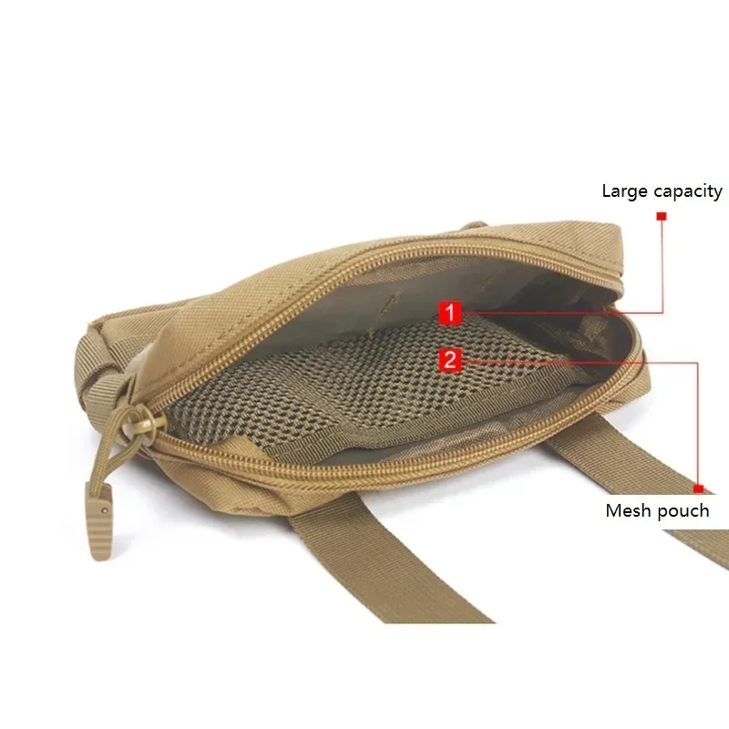 Bolsa táctica Airsoft Molle Multicam Camo para cinturón, utilidad EDC, chaleco de caza, bolsa para herramientas al aire libre, bolsa para revistas, bolsa para teléfono, equipo - imagen 5