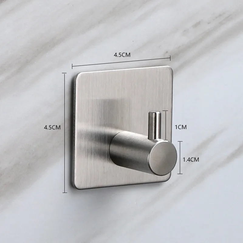 Gancho adhesivo de pared metálico inoxidable sin perforar - imagen 4