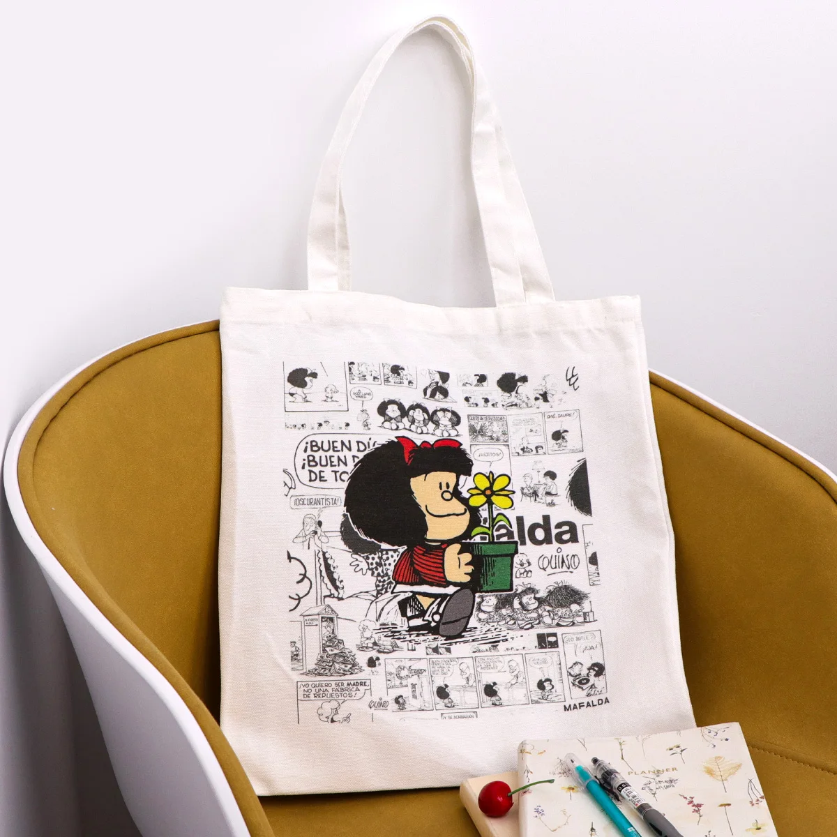 Bolso de mano de dibujos animados de los 90 para mujer, bolso de hombro para mujer, bolso de compras Vintage, bolso de mano de lona informal a la moda - imagen 3