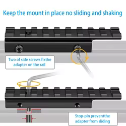Soportes para Rifle tácticos de 25mm, 45mm, 95mm, 125mm de longitud, 9/14 ranuras, 11mm a 20mm, alcance Picatinny, Base de montaje adaptadora de riel de cola de milano