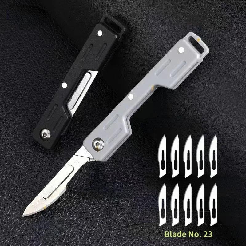 Cuchillo plegable de bolsillo acero inoxidable, hoja desmontable - imagen 2