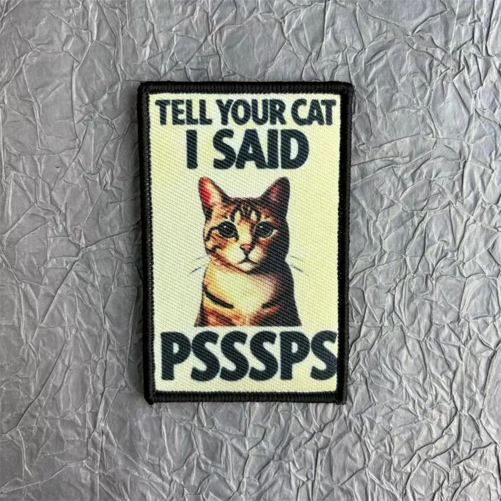 Parche de gato bordado en la ropa, pegatinas impresas, insignia de moral, parches tácticos militares, mochila, gancho y bucle, Wappen - imagen 3