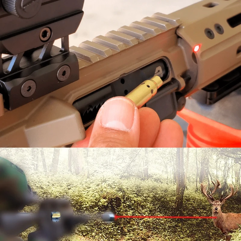 Entrenamiento de mira láser táctico verde rojo para 9mm 22LR.177 Bullet Boresighter calibre 12GA 20GA.223.308 5,45x39 9x19mm - imagen 2