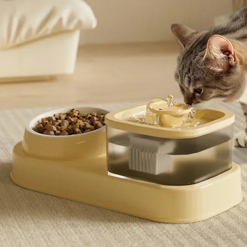 Fuente de agua para mascotas, filtro automático USB, bebedero eléctrico silencioso para gatos, alimentador para mascotas, bebedero de hilo de recircular 2 en 1 para gatos - imagen 3