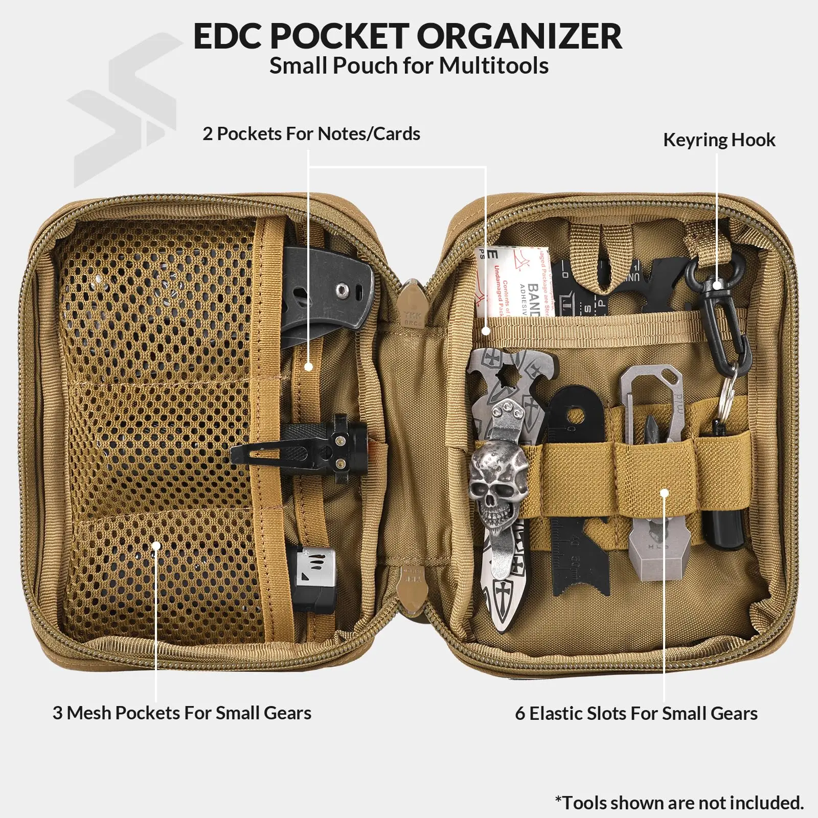 AQzxdc Bolsa táctica GEAR EDC Organizador de bolsillo para herramientas Bolsa de herramientas Molle para hombres, organizador compacto de nailon para herramientas multiherramientas - imagen 3