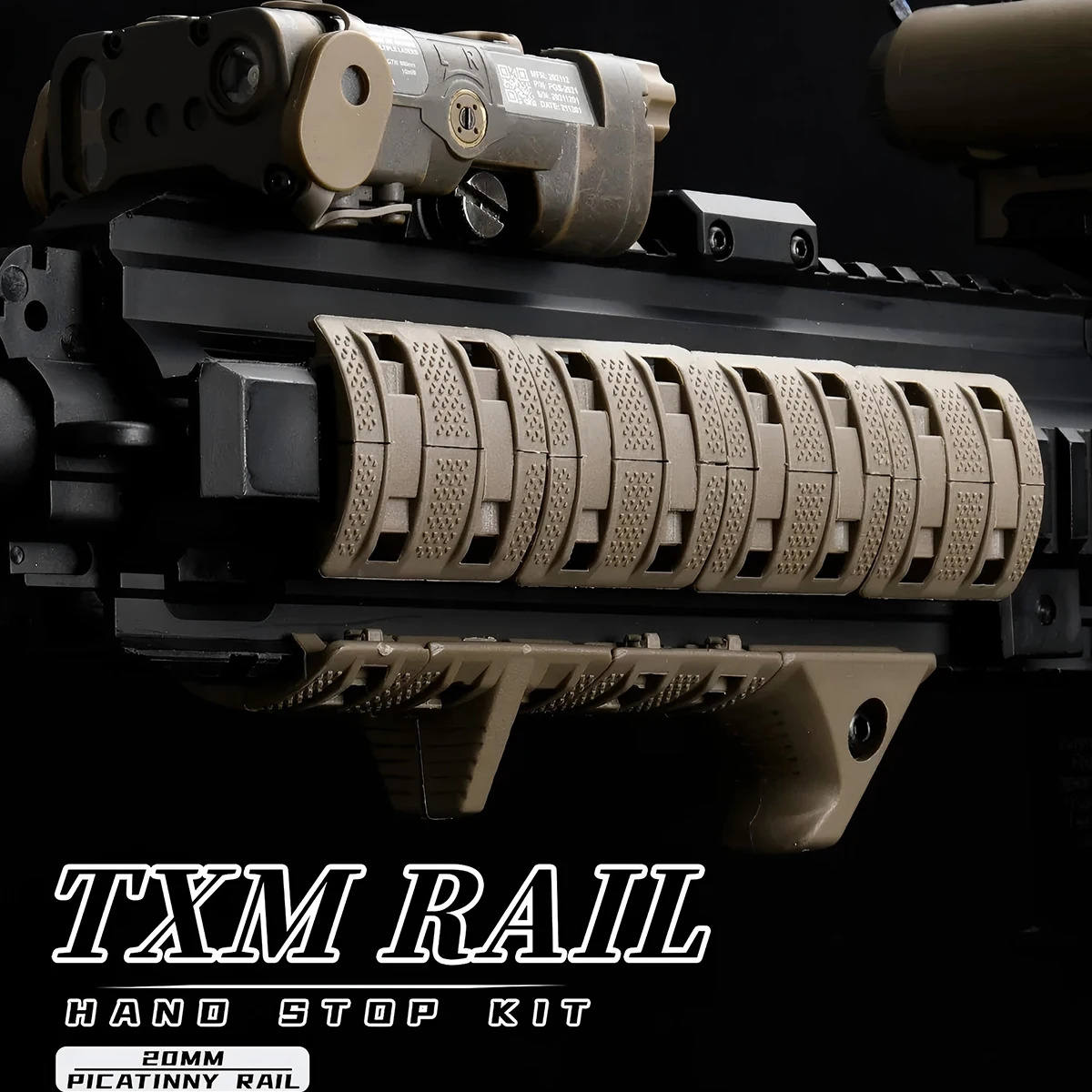 Kit de parada de mano XTM, Kit de parada de mano, paneles de riel mejorados XTM, cubiertas de riel Picatinny, soporte de agarre para riel de guardamanos de 20MM