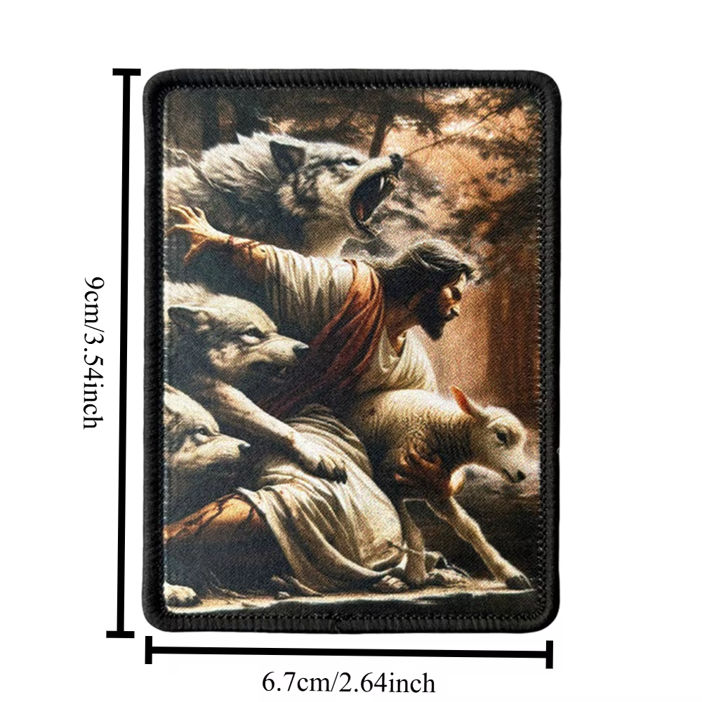 Parche táctico religioso del Buen Pastor para chaleco MOLLE - imagen 2