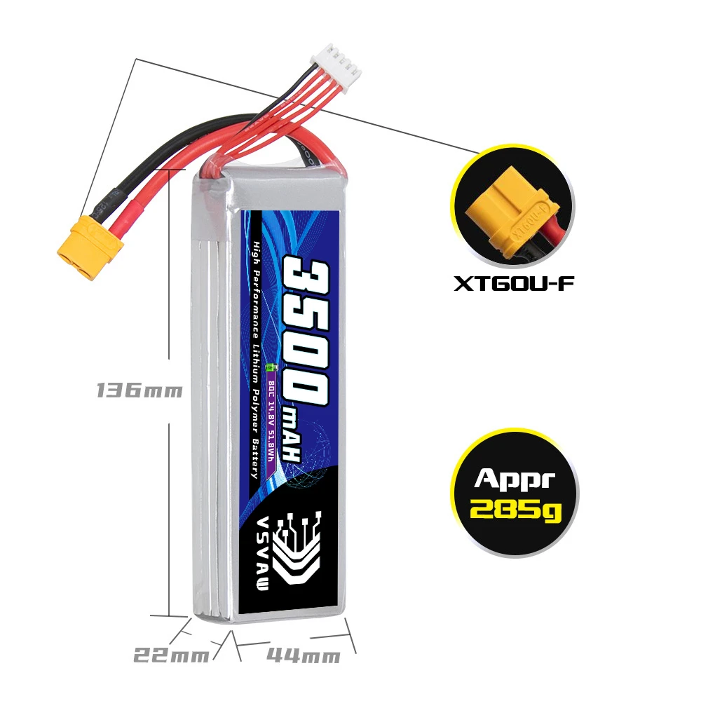 VSVAW actualizado 4S 14,8 V 80C/160C 3500mAh modelo de control remoto modelo de avión drone FPV helicóptero juguete de alta velocidad batería Lipo - imagen 3