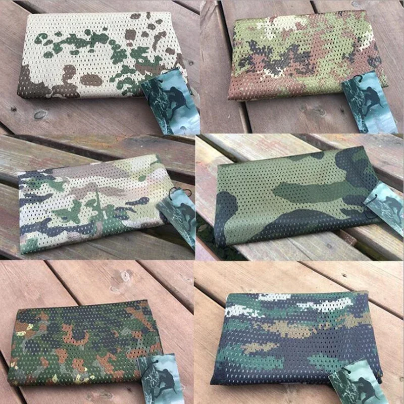 Bufanda táctica de camuflaje, bufandas de red de malla, bufandas de camuflaje, deporte al aire libre, velo facial de francotirador, juego de guerra, Camping, caza, ciclismo - imagen 3