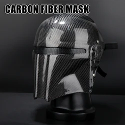 Mandalorian Full-Face 100% máscara de fibra de carbono Comics Cosplay Prop película Prop protector Cool Airsoft casco máscara facial máscara negra