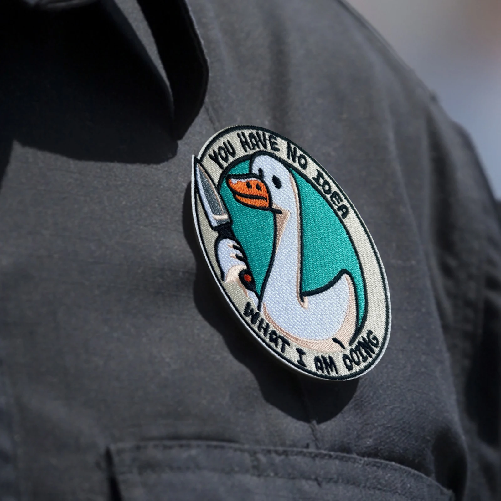 Silly Goose Parche táctico bordado con gancho militar para mochila - imagen 3