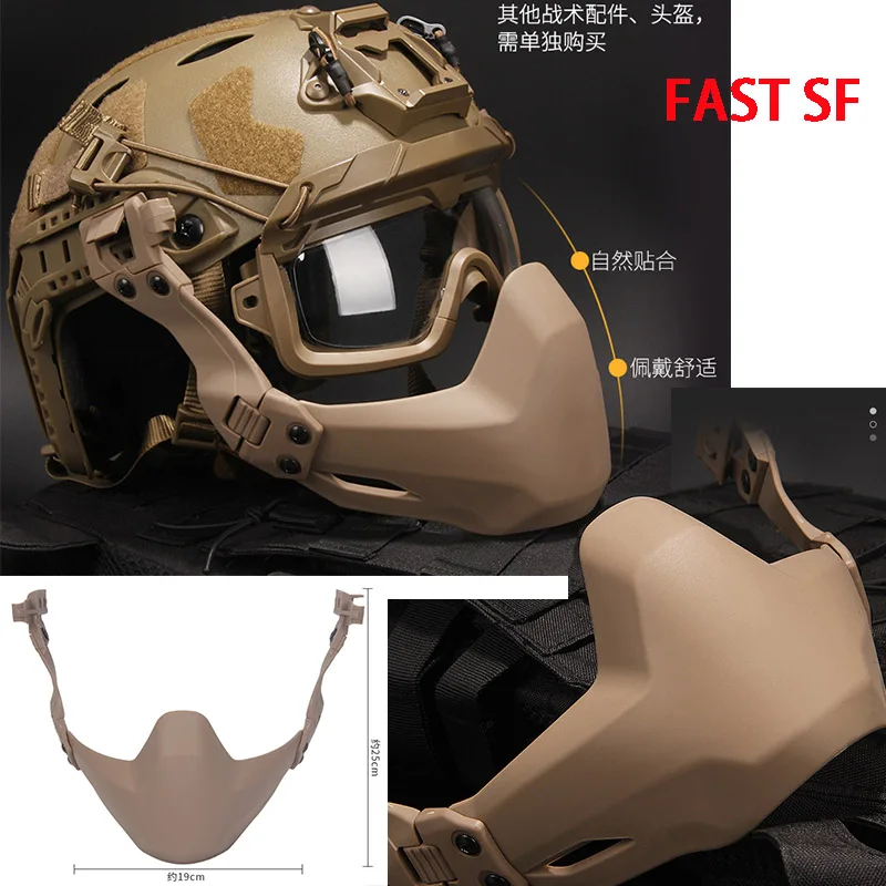 FAST SF Casco Nivel 6 Cabeza FMA Plegable Media Mascarilla Equipo de juego de guerra - imagen 2