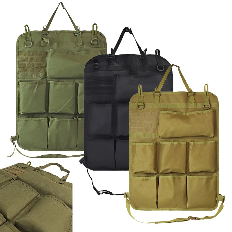 Bolsa colgante de camuflaje táctico militar, bolsa de almacenamiento y organización de automóviles, accesorios interiores, bolsa de almacenamiento con respaldo de asiento