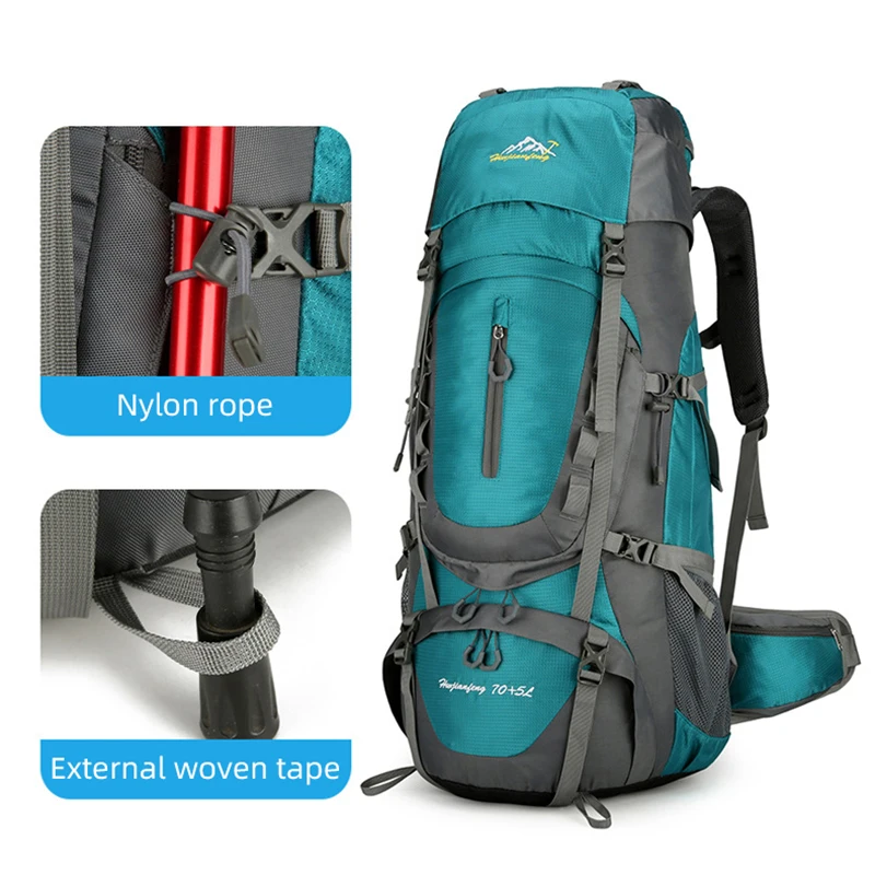 Mochila de Camping para hombre, bolsa de viaje, mochila de escalada de 75L, paquete de almacenamiento grande para senderismo, bolsos de hombro deportivos para Montañismo al aire libre - imagen 3