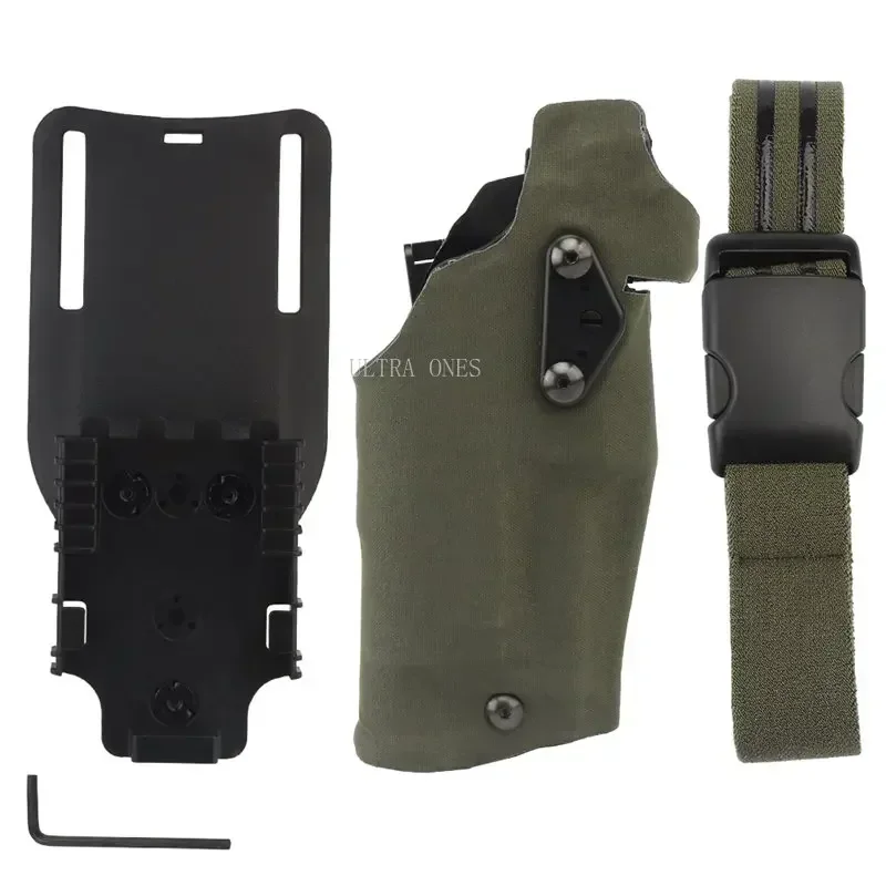 Funda táctica Airsoft para Glock 17 Gen4 19 con X300 X300U, funda ligera de pistola de liberación rápida con correa, accesorios de tiro - imagen 3
