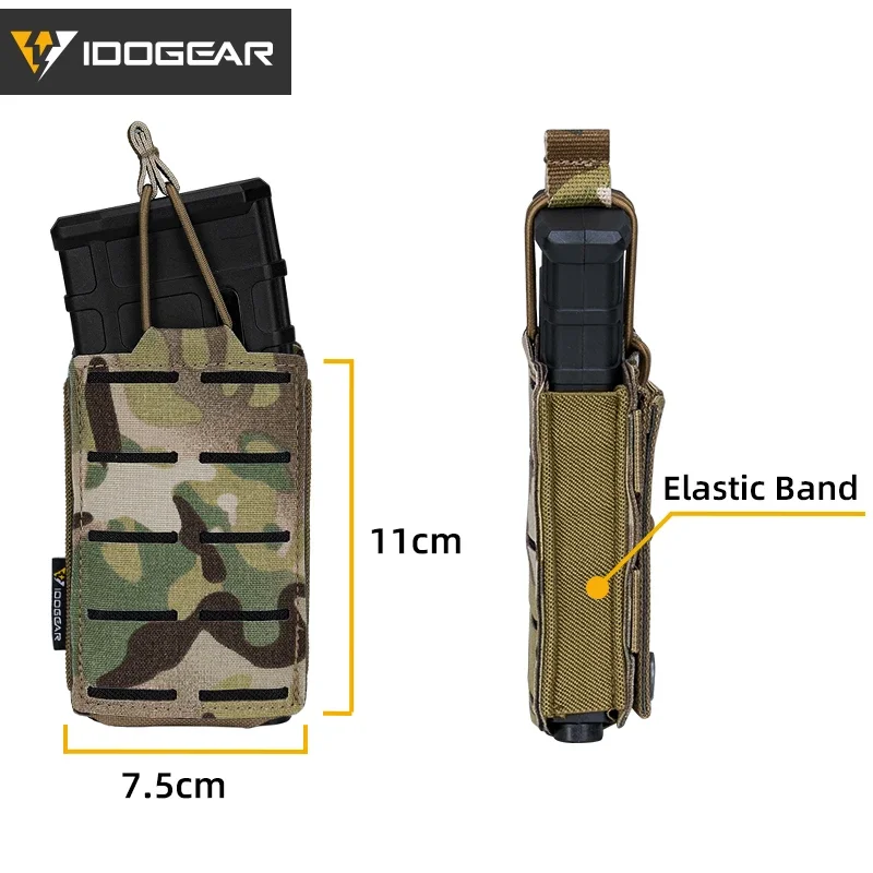 IDOGEAR táctico LSR 556 Mag bolsa Singel Mag Carrier bolsa MOLLE bolsas de herramientas de corte láser Airsoft duradero ligero 3566 - imagen 5