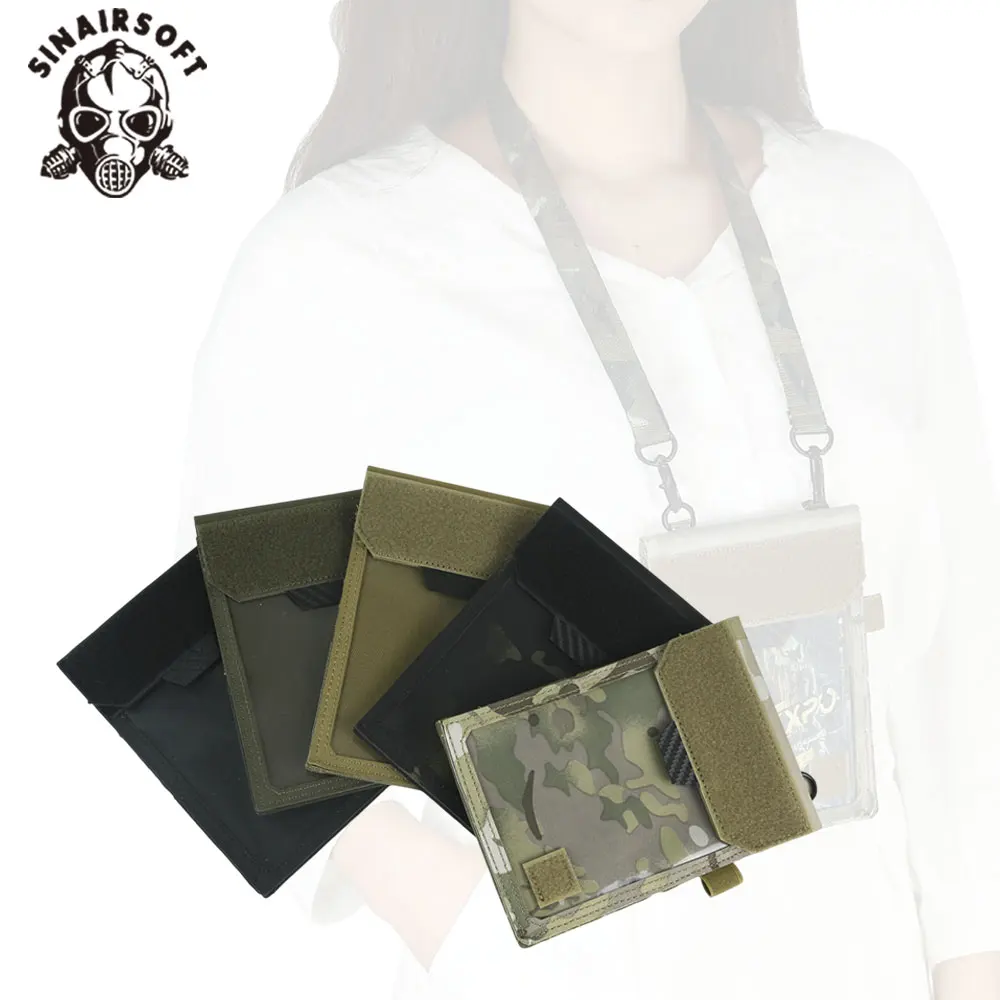 Estuche táctico para tarjetas de identificación, cordón para el cuello, bolsa organizadora para tarjetas de crédito, cordón ajustable para el cuello, bolsillo para almacenamiento de documentos credenciales