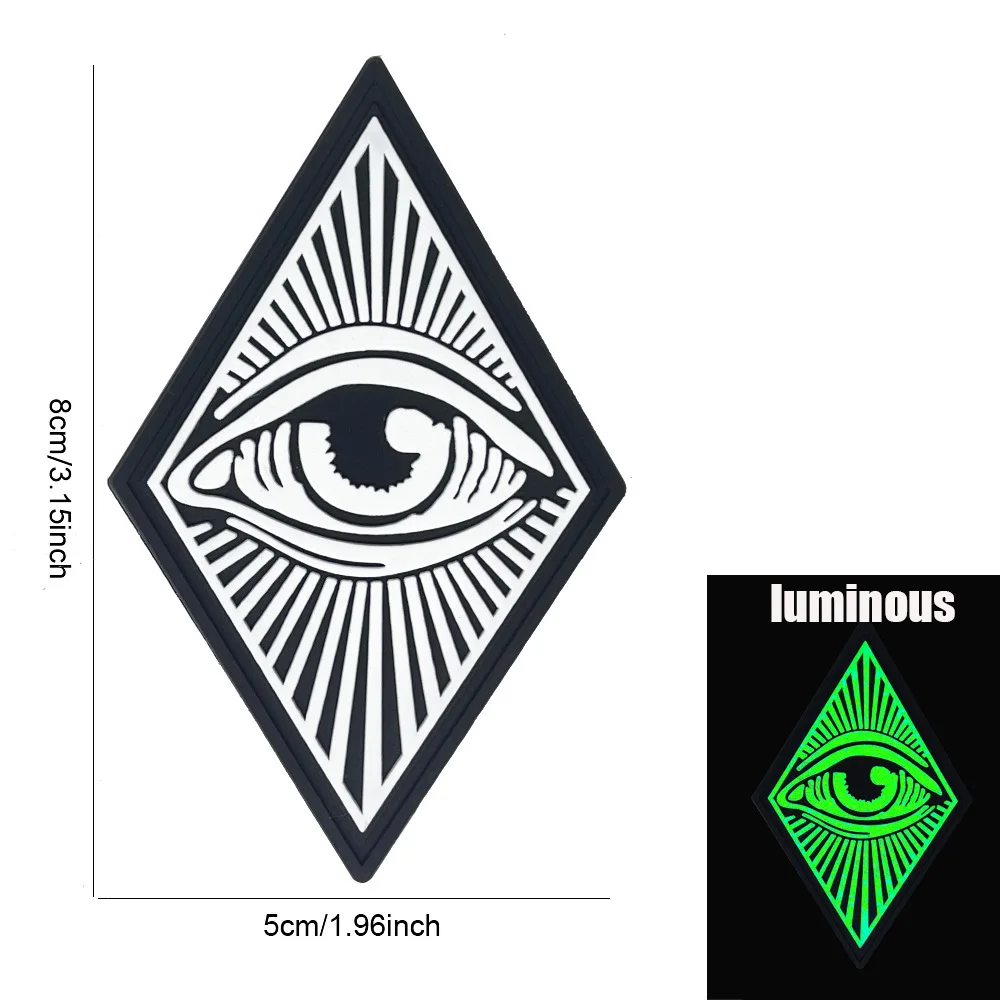 Brazalete luminoso con forma de diamante de PVC, pegatina mágica, insignia de moral táctica, gancho y anillo, parches mágicos para ropa DIY - imagen 3