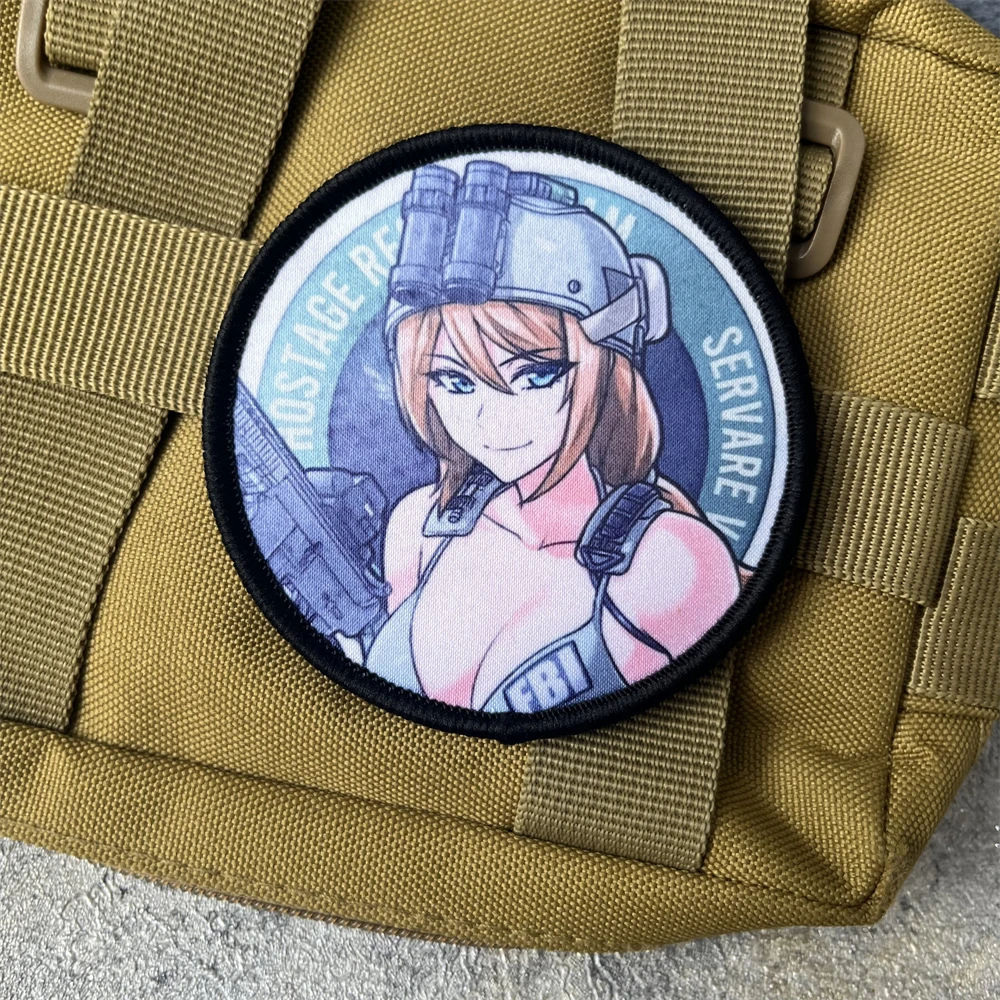 Anime Girl Rainbow 6 Airsoft Morale insignia parche militar táctico brazalete gancho y bucle ropa mochila accesorios pegatinas - imagen 5