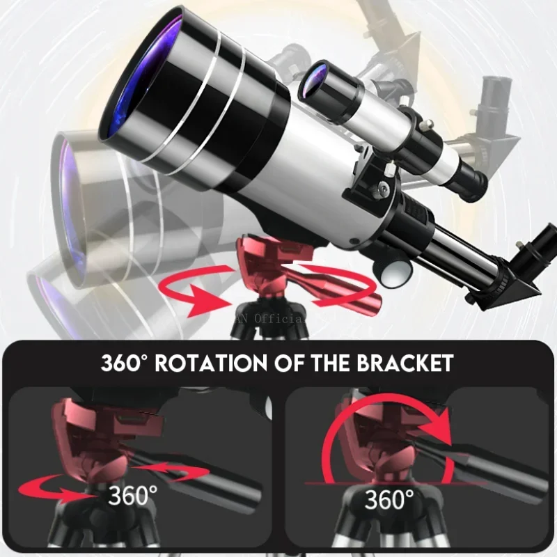 F30070 Telescopio astronómico de gran aumento de 70 mm de alta calidad fácil de operar para observación de la luna - imagen 5