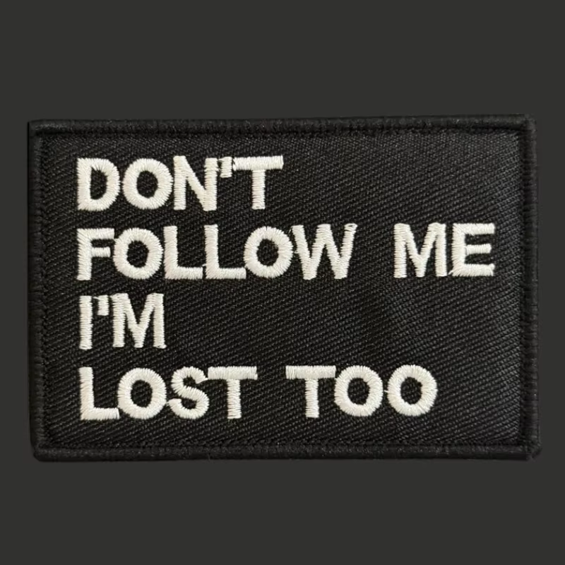 Parche bordado moral NON FOLLOW ME IM LOST TOO con velcro - imagen 4
