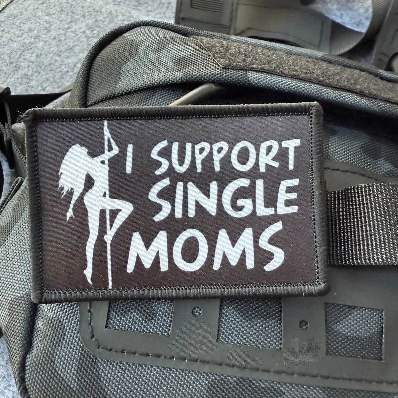 Parche de apoyo para mamás solteras, brazalete militar táctico, parches de insignia de moral con gancho y bucle para mochila, apliques decorativos para ropa - imagen 4