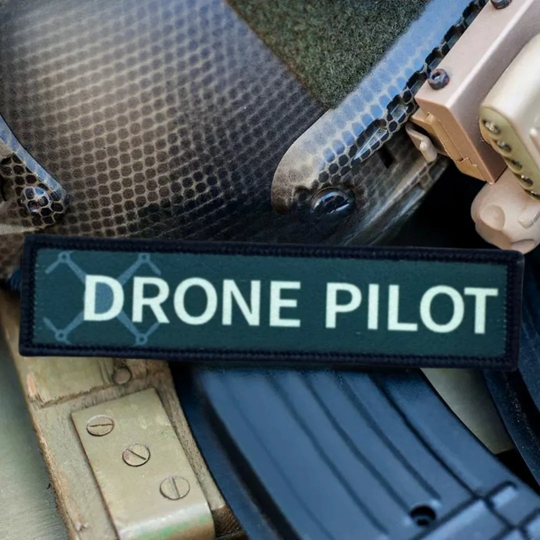 Parches de gancho y bucle impresos de tira larga DRONE PILOT para ropa, brazalete táctico militar del ejército, pegatina de embalaje trasero para exteriores - imagen 2