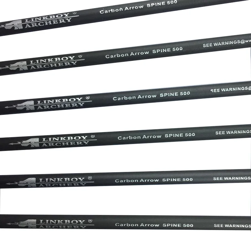 Linkboy Flechas de carbono para arco compuesto con pluma de pavo - imagen 3