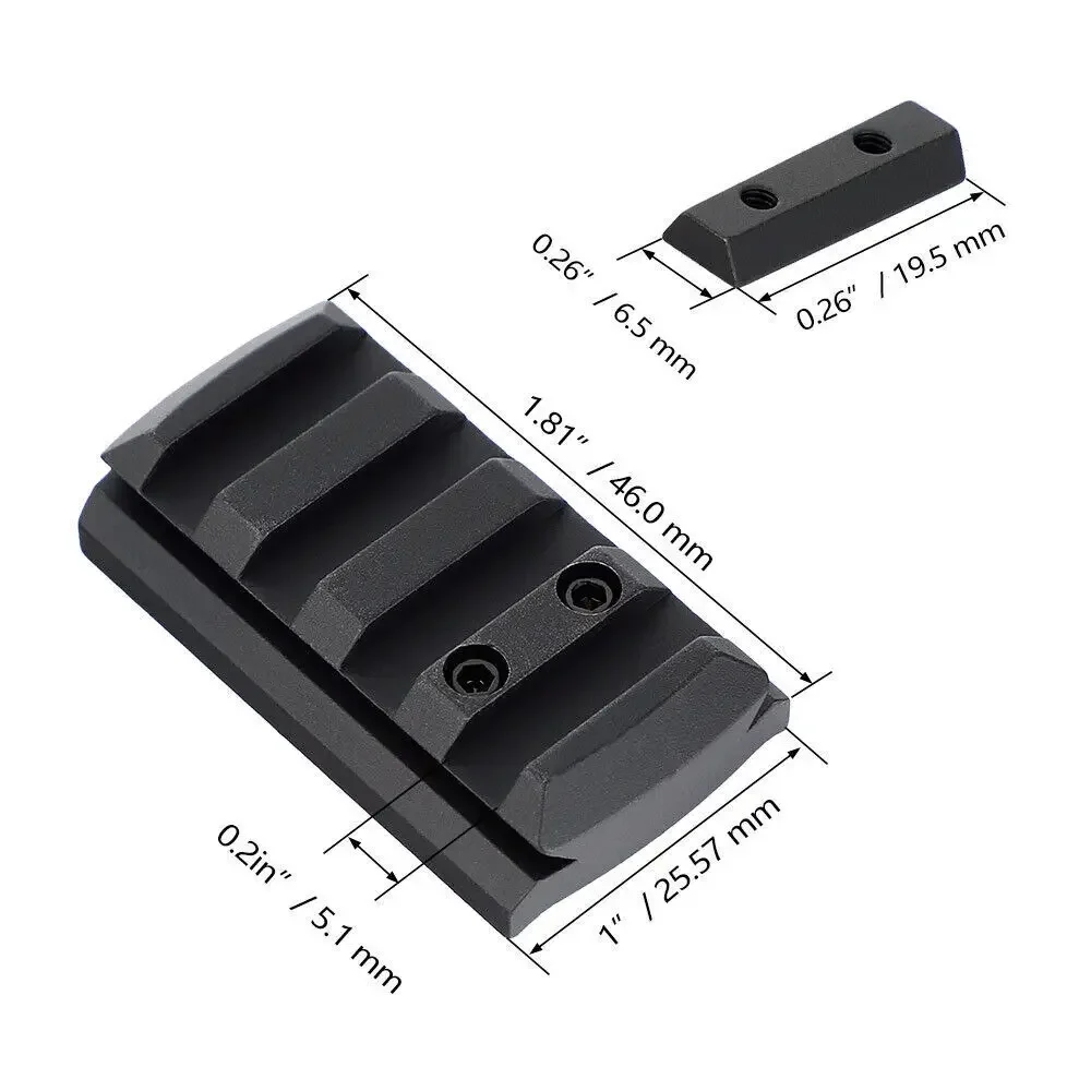 Adaptador Picatinny para mira punto rojo Glock 17 19 22 23 26 27 34 - imagen 5