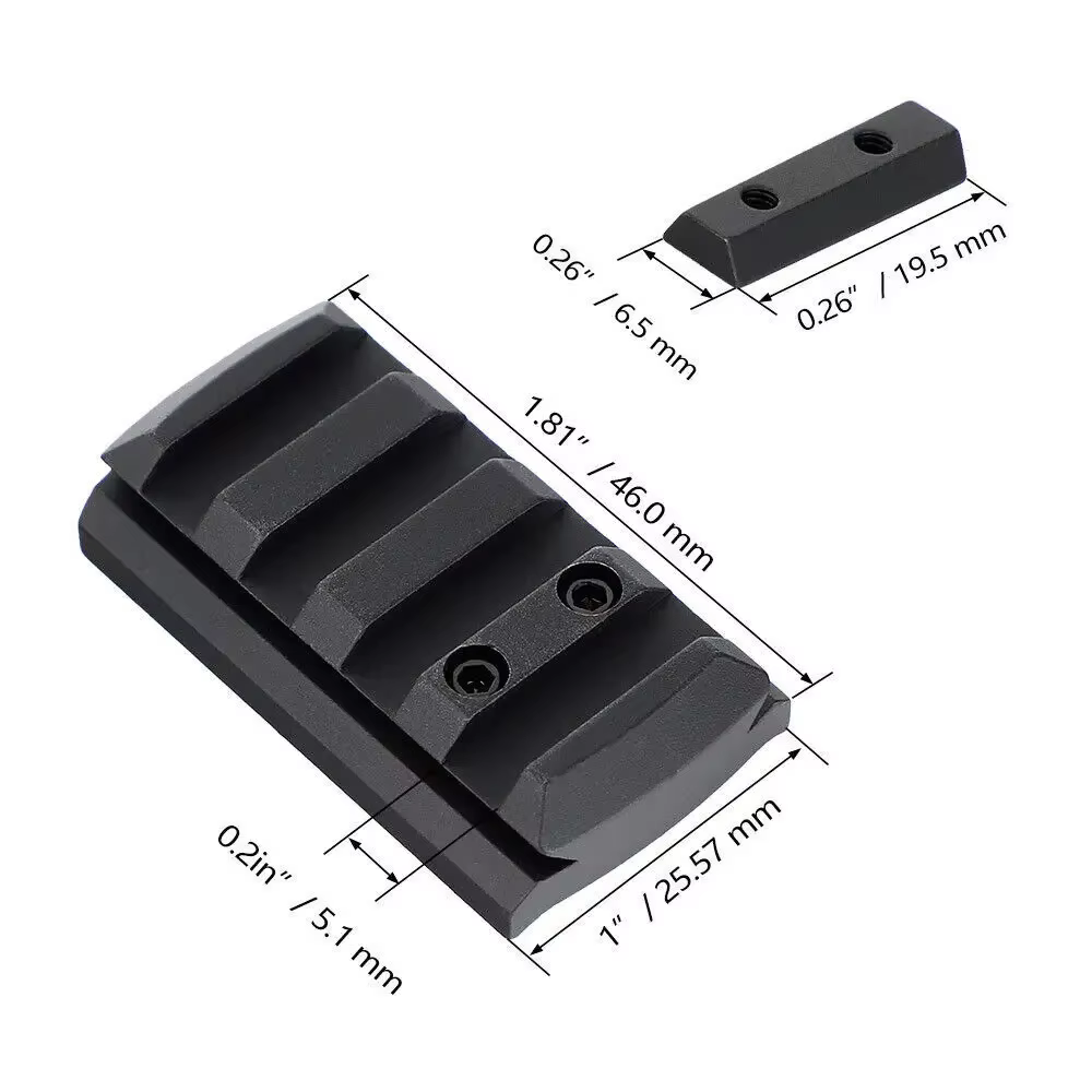 Adaptador Picatinny para mira punto rojo Glock 17 19 22 23 26 27 34 - imagen 5
