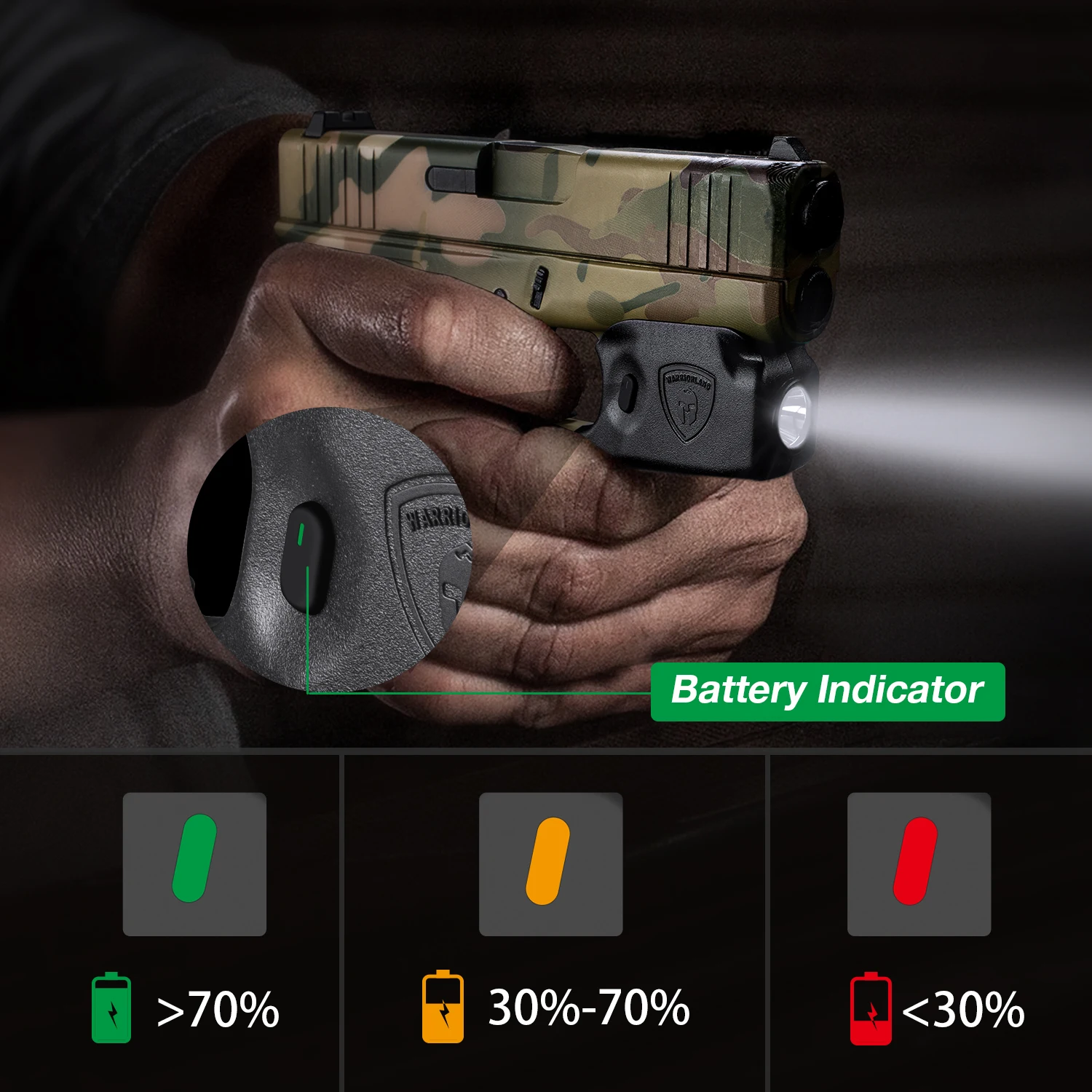 Solo para Glock G42 G43/G43X G48 (no apto para G43X con riel o MOS), Mini luz táctica para pistola de 150 lúmenes, pieza accesorio para pistola - imagen 4